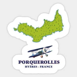 Porquerolles France island travel map Sticker